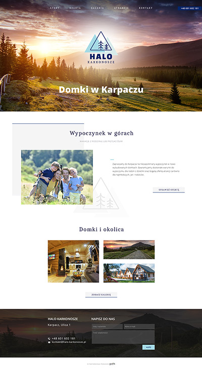 Strona www domków w górach - Karkonosze
