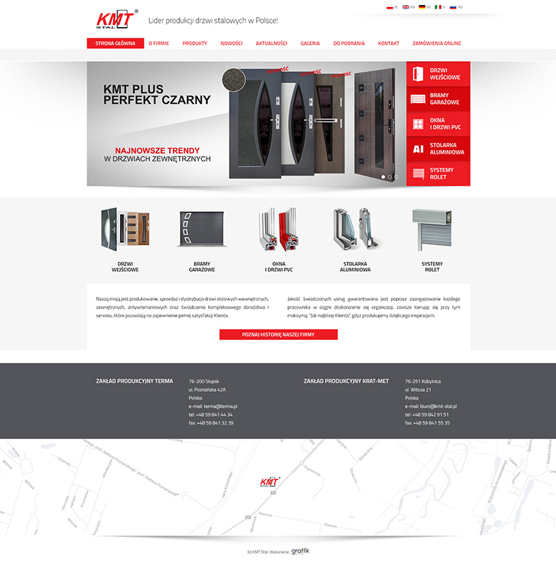 Projekt nowej strony www firmy KMT
